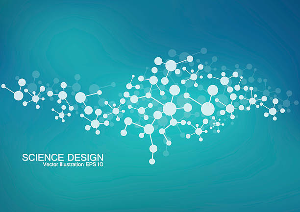 Structure molecule of DNA and neurons. Structural atom. Chemical compounds Structure molecule of DNA and neurons. Structural atom. Chemical compounds. Medicine, science, technology concept. Geometric abstract background. Vector illustration for your design neuron axon stock illustrations