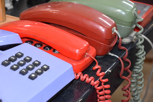 Colorful telephone from the eighties