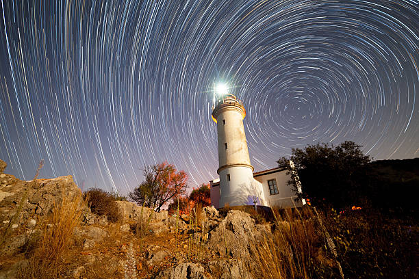 istock Lighthouse on Gelidonya cape in night time 618976958