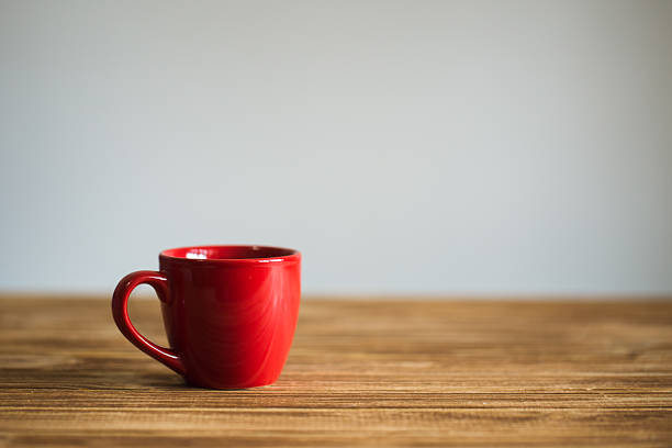 istock Cup of coffee on wooden table, top view 618977866