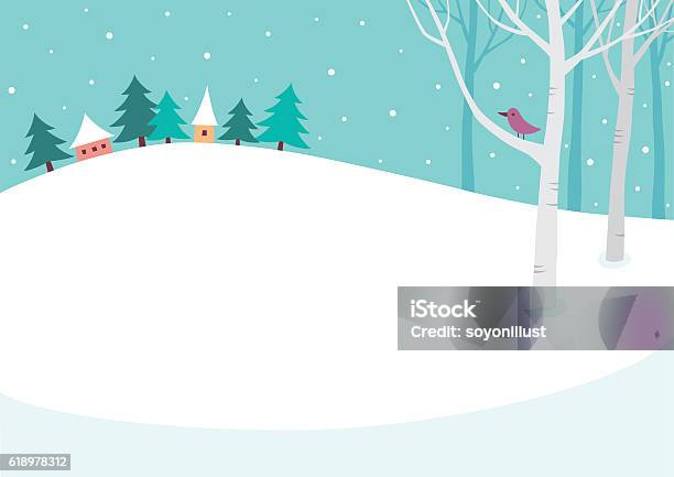 Winterhintergrund Stock Vektor Art und mehr Bilder von Landschaft - Landschaft, Schnee, Winter