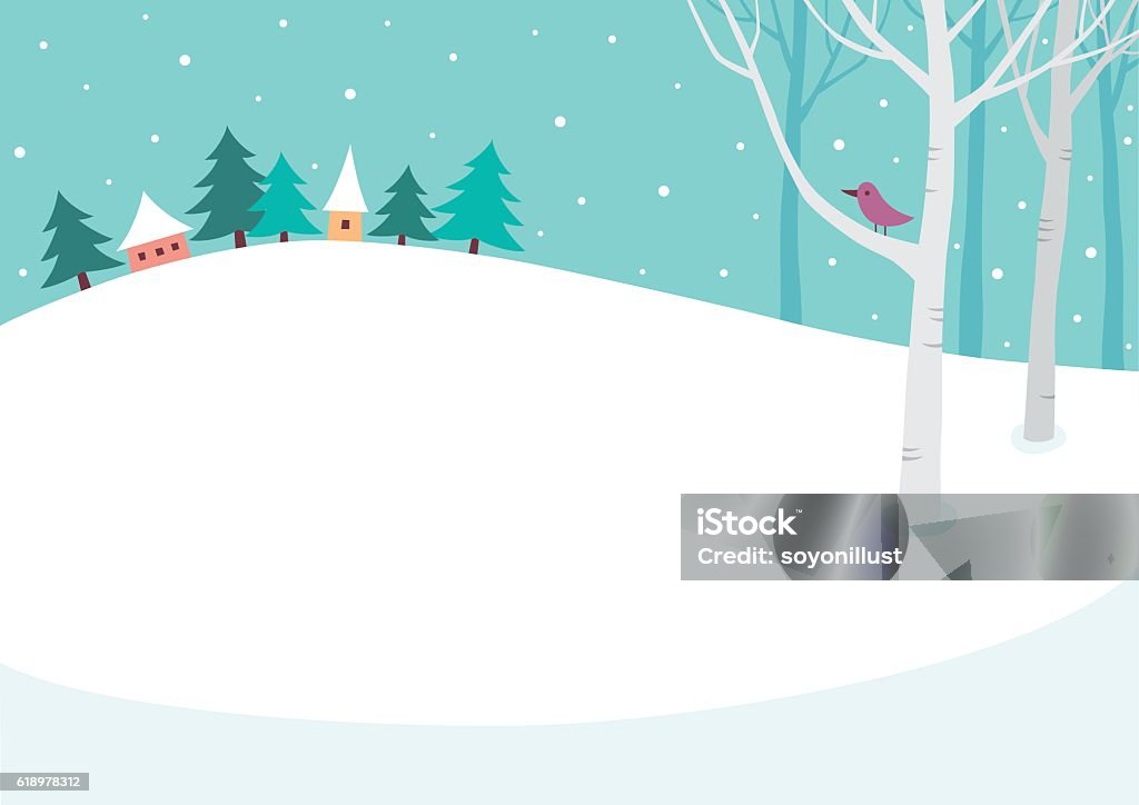 Winter background winter,snow,house,bird,tree,hill,landscape Landscape - Scenery stock vector