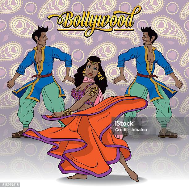 Bollywood Dancers Stock Illustration - Download Image Now - Bollywood, Dancing, Illustration