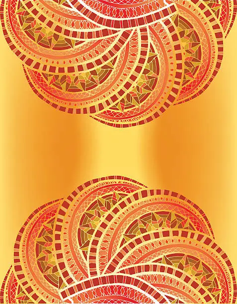 Vector illustration of color pattern on an orange background