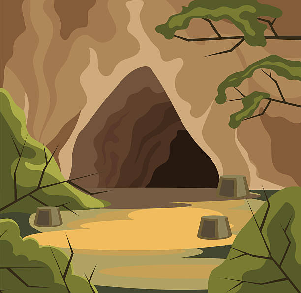 Ancient Cave Vector Flat Cartoon Illustration Stock Illustration - Download  Image Now - Cave, Building Entrance, Caveman - iStock