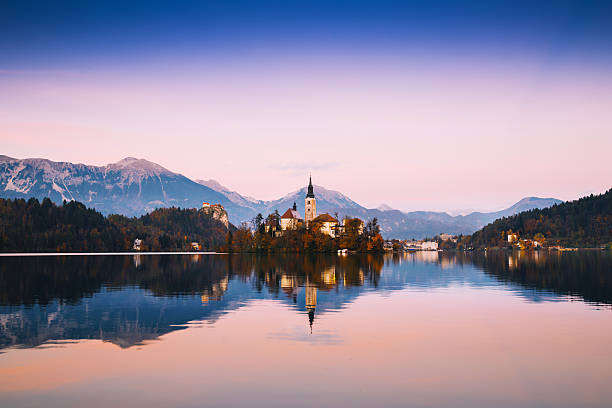 istock Amazing Bled Lake on sunset, Slovenia, Europe 618982086