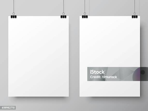 Two White Poster Templates Stock Illustration - Download Image Now - Poster, Two Objects, Template