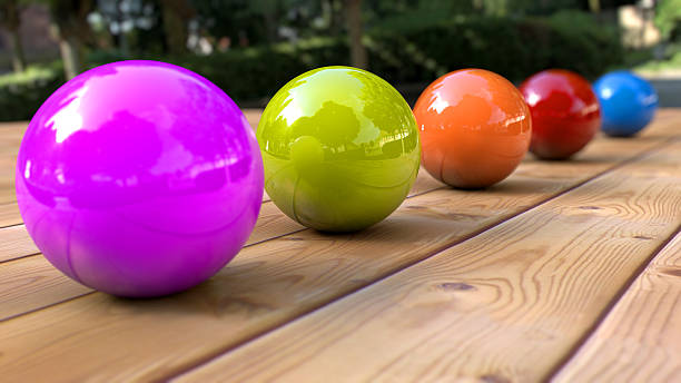 istock Depth of field and color spheres 619043944