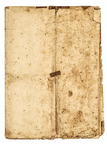 istock Worn falded paper sheet edges Used stained texture 619045376