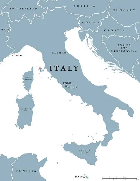 Vector illustration of Italy political map