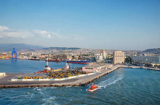 Izmir, Turkey - August 23, 2016: Scenic view of Izmir port on August 23, 2013 in Izmir, Turkey.