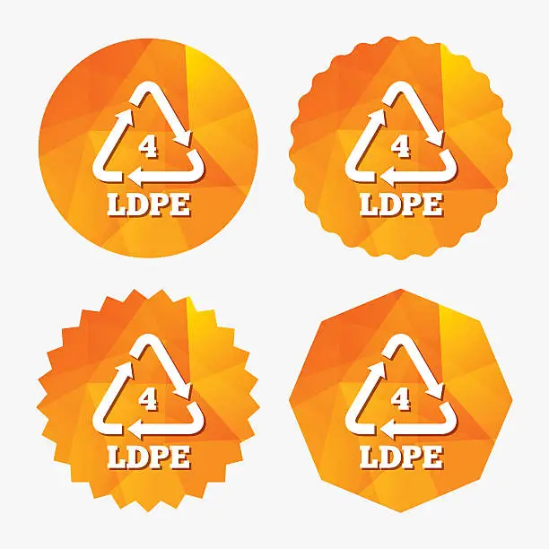 Vector illustration of Ld-pe 4 sign icon. Low-density polyethylene.