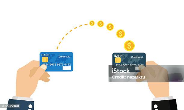 Money Transfer Stock Illustration - Download Image Now - Credit Card, Exchanging, Transfer Image