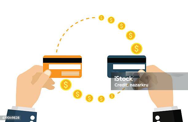 Money Transfer Stock Illustration - Download Image Now - Exchanging, Transfer Image, Coin