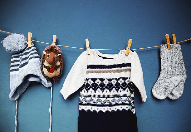 baby autumn or winter fashion concept background. - onesie imagens e fotografias de stock