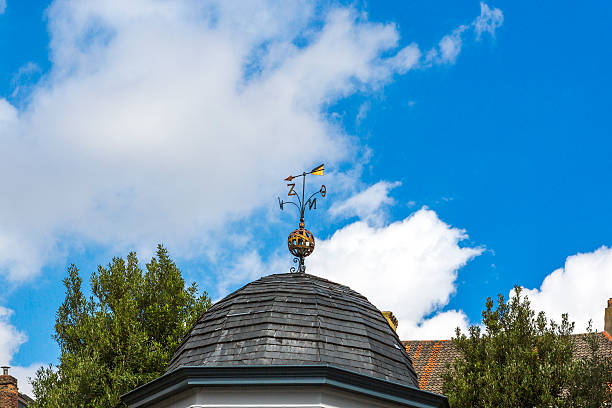 istock directions and wind pointer at roof in brugge belgium 619051360