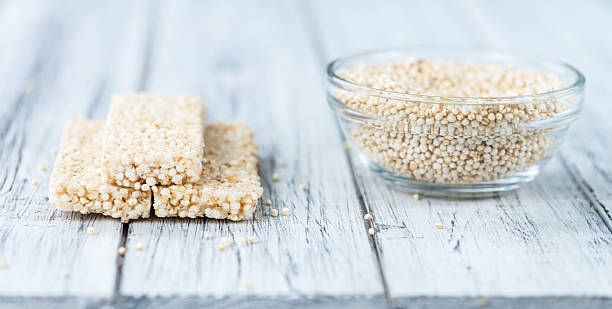 istock Quinoa Bars on a wooden table (selective focus) 619055182