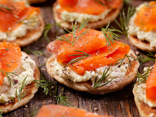 istock Smoked Salmon Bilini with Avocado Cream Cheese 619056530