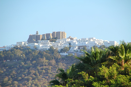 The Chora and Saint John the Evangelist monastery at Patmos island in Greece