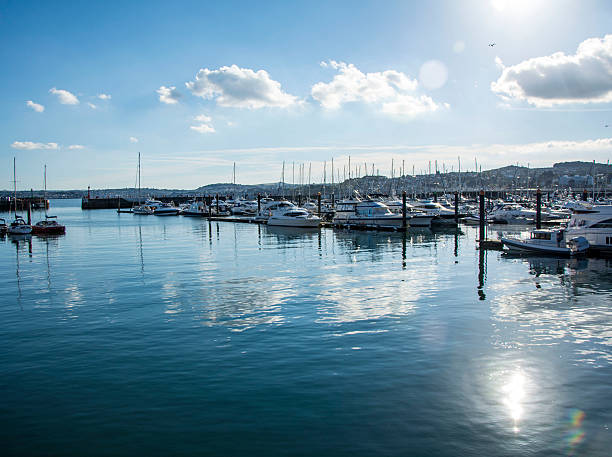 Boats at Torquay Boats tied up at Torquay, in Devon, South-West England. Image was taken late in the afternoon. marina stock pictures, royalty-free photos & images