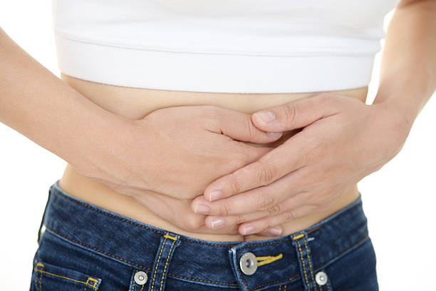 istock Woman who has a stomachache 619065598