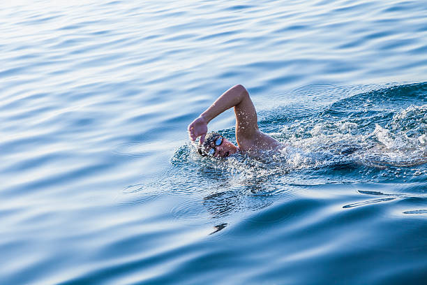istock Man swimming in clear water 619069174