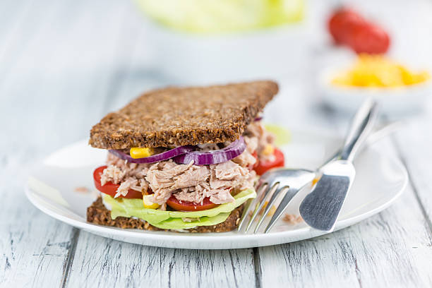 istock Tuna sandwich with wholemeal bread (selective focus) 619069208