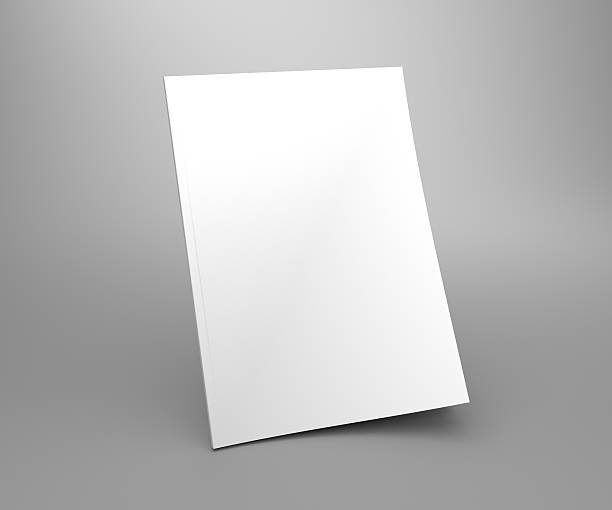 istock Empty white standing cover magazine 3D illustration mock-up. 619070642