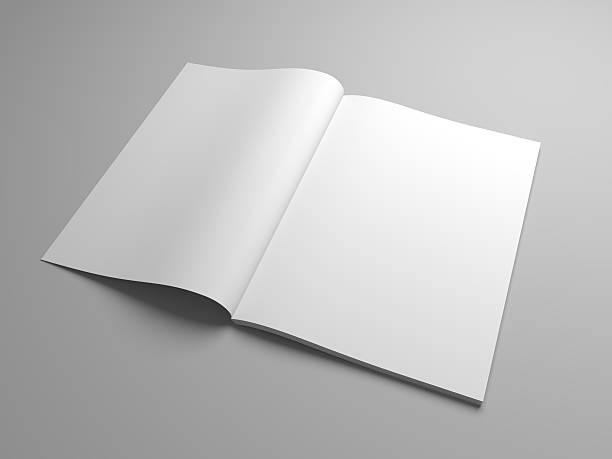 Blank 3D illustration opened magazine, book, booklet o brochure.