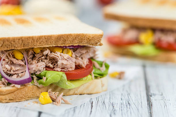 istock Fresh made Tuna Sandwiches (selective focus) 619072636