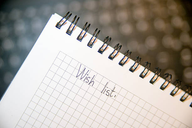 istock Concept with sample text Wish List with laptop  keyboard 619074580