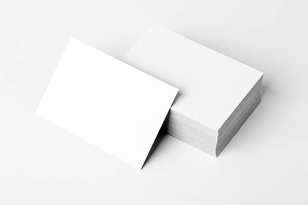 pila de una tarjeta de visita en blanco - paper greeting card blank document fotografías e imágenes de stock