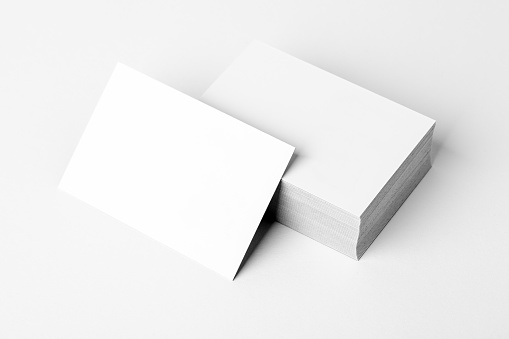 Stack of a blank business card mockup