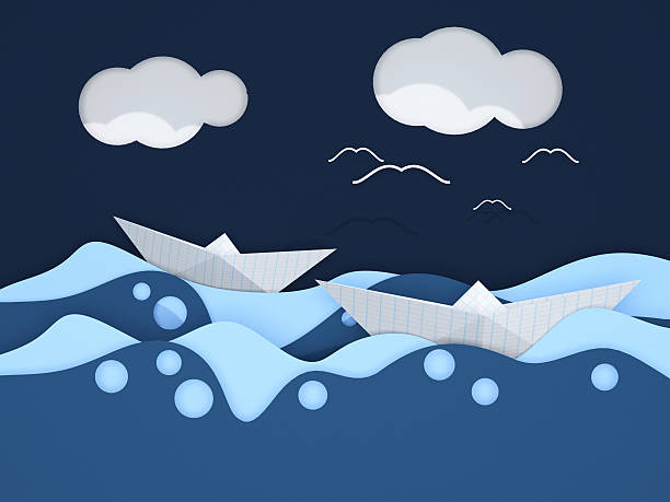 istock Cutting of paper sea 619078270