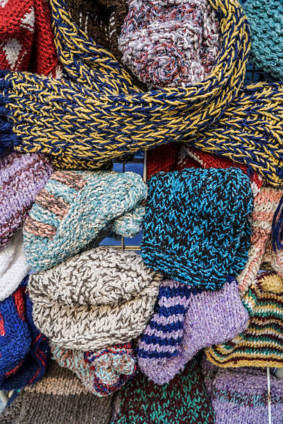 istock knitted hats and scarfs 619079916