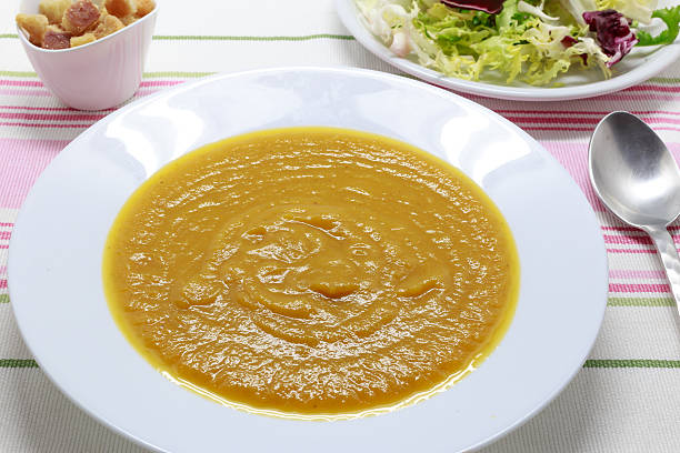 istock Tasty and healthy Pumpkin Puree. Pureed vegetables 619082110