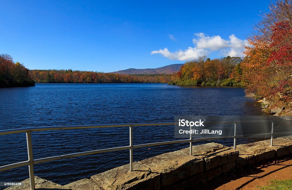 Price Lake Julian Price Memorial Lake on the Blue Ridge Parkway at Blowing Rock, North Carolina North Carolina - US State Stock Photo