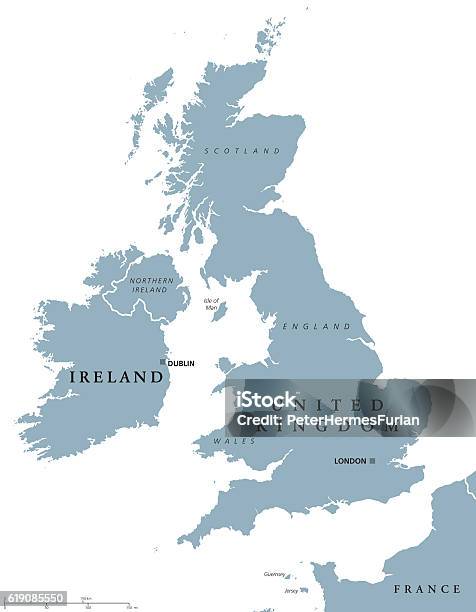 Ireland And United Kingdom Political Map Stock Illustration - Download Image Now - Map, UK, Guernsey