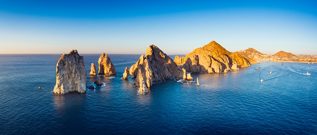 Panoramic Aerial View of Cabo San Lucas in Baja california Sur, Mexico.