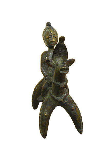 istock African bronze statue with a horse 619090456