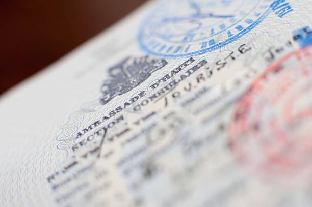 istock Haiti embassy visa on foreign passport 619230128