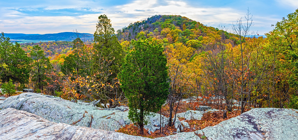 A panoramic view from the summit trail of Jenny Jump Forest in Warren County New Jersey.