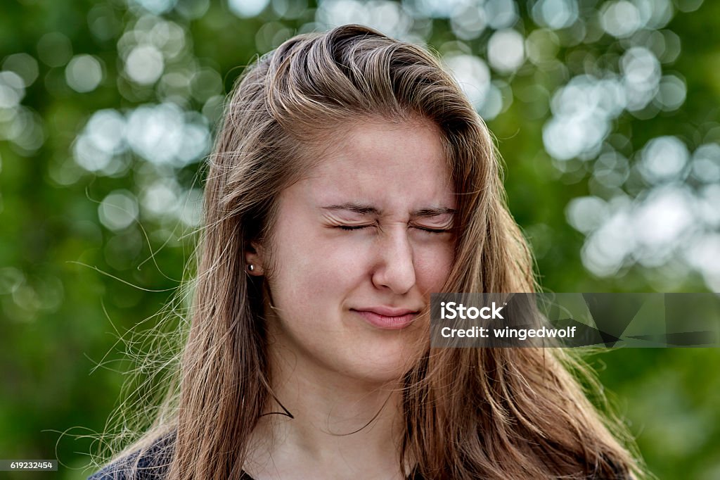 Girl Closing Her Eyes Tightly Stock Photo Download Image Now Girl Closing Her Eyes Tightly Stock Photo Download Image Now