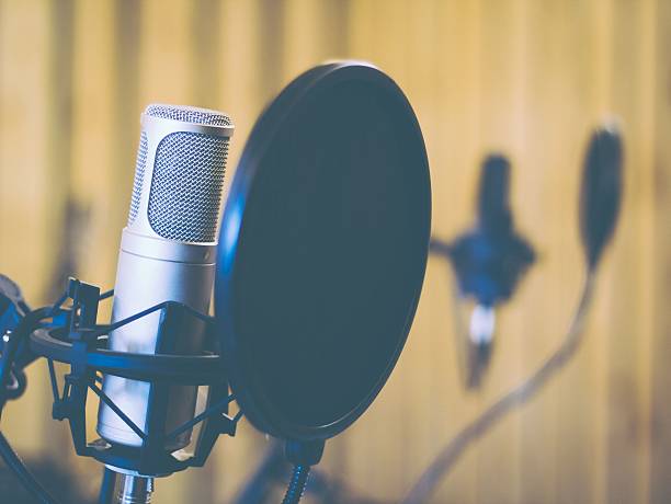 istock Microphone in studio or radio close up 619232592
