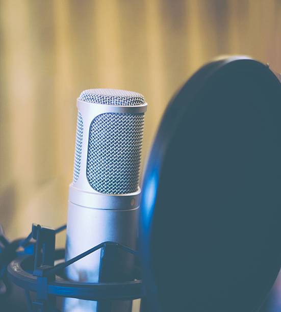 istock Microphone in studio or radio close up 619232596