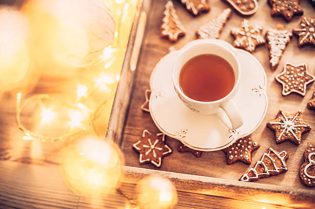 istock Christmas Cookies and a Cup of Tea 619233556