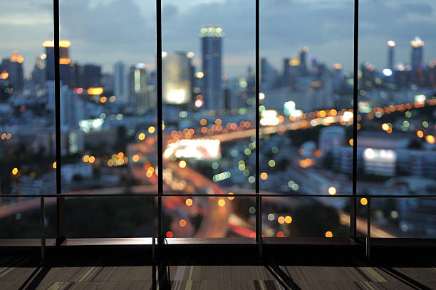 City night view from the office window.