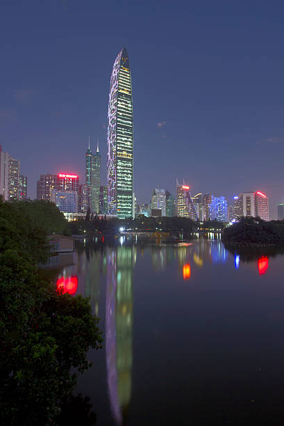 istock Shenzhen Kingkey building at night 619237792