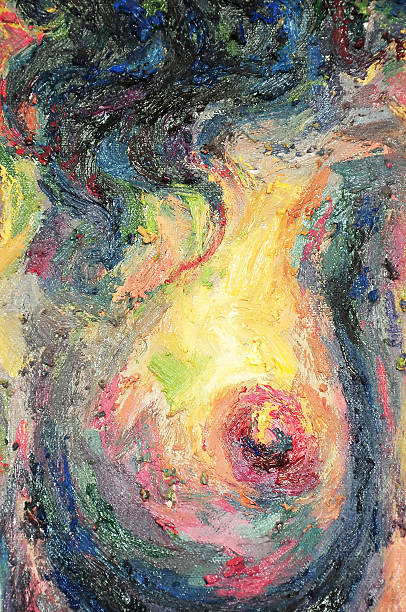 istock Original oil painting artwork on textured canvas 619238470