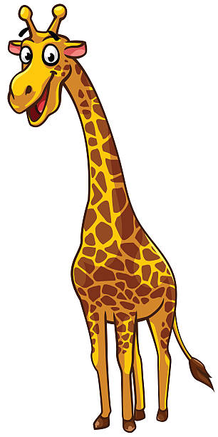 기린 만화 스타일 - animal animal neck cute safari animals stock illustrations